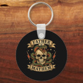 Retro Vader van Chaos Harde Schedel Biker Vader Sleutelhanger (Voorkant)
