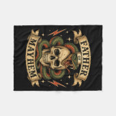 Retro Vader Van Chaos Taai Schedel Biker Vader Fleece Deken (Voorkant (Horizontaal))