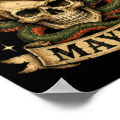 Retro Vader Van Mayhem Tough Skull Biker Papa Poster (Hoek)