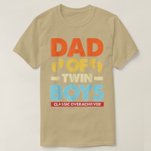 Retro vader van tweeling jongens Klassieke overpre T-shirt (Design voorkant)