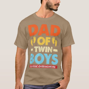 Retro vader van tweeling jongens Klassieke overpre T-shirt