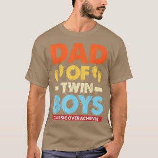 Retro vader van tweeling jongens Klassieke overpre T-shirt