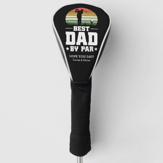 Retro Vaderdag Beste papa van Par Golfheadcover (Voorkant)