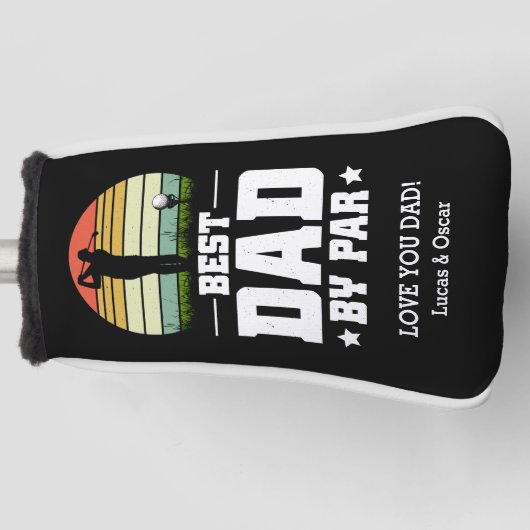 Retro Vaderdag Beste papa van Par Golfheadcover (Voorkant)