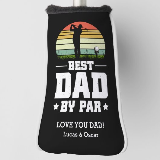 Retro Vaderdag Beste papa van Par Golfheadcover (Draai 90)
