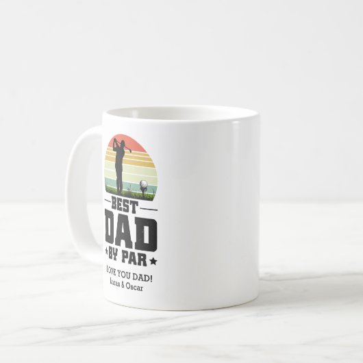 Retro Vaderdag Beste papa van Par Koffiemok (Voorkant links)