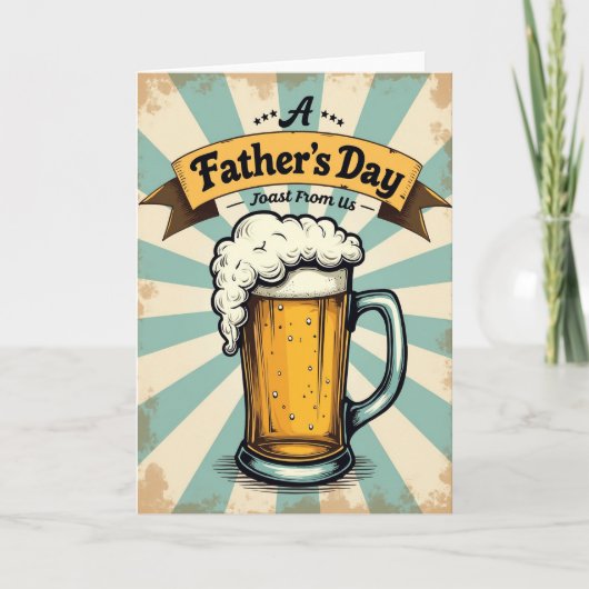 Retro Vaderdag Bierkaart Kaart (Voorkant)