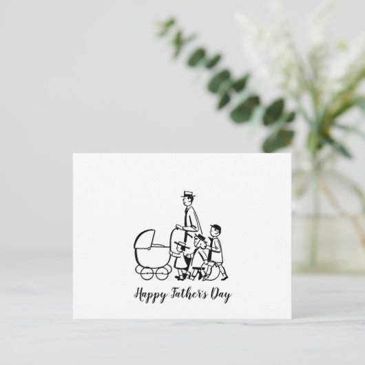 Retro Vaderdag Briefkaart (Staand voorkant)
