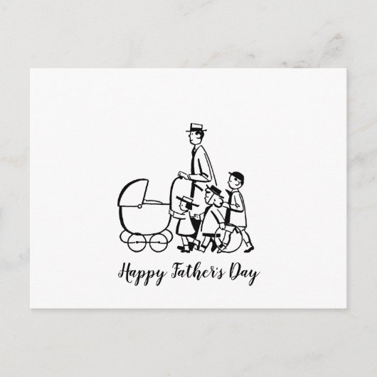 Retro Vaderdag Briefkaart (Voorkant)