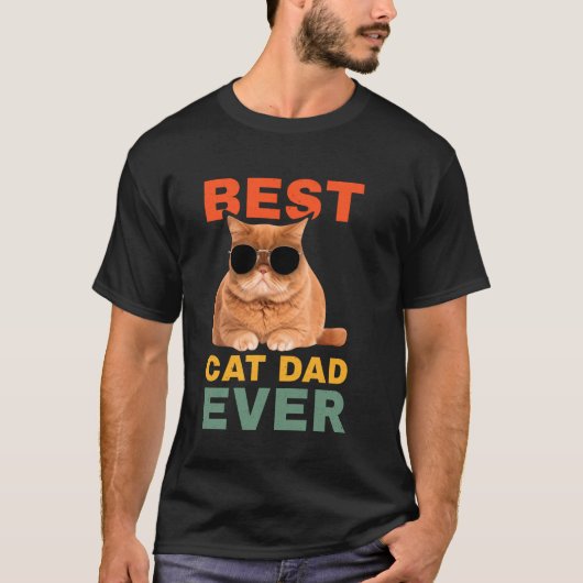 Retro Vaderdag Cadeau Beste Kattenvader Ooit Schat T-shirt (Voorkant)