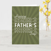 Retro Vaderdag Camo Green Sunburst Kaart (Gele Bloem)