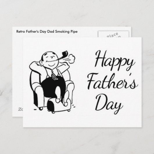 Retro Vaderdag Dad rookpijp Briefkaart (Voorkant / Achterkant)
