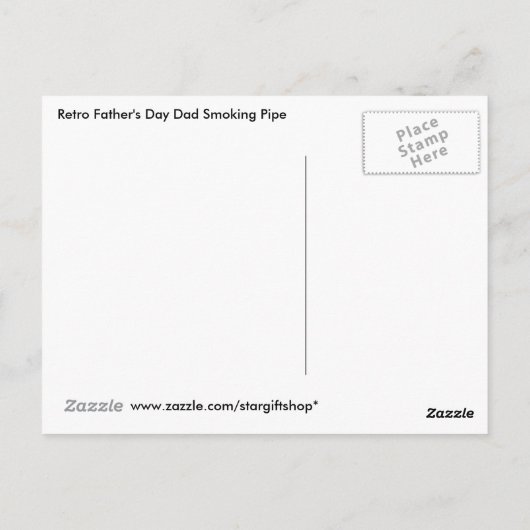 Retro Vaderdag Dad rookpijp Briefkaart (Achterkant)