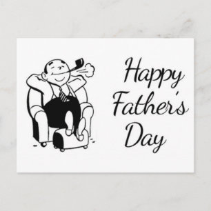 Retro Vaderdag Dad rookpijp Briefkaart