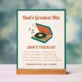 Retro Vaderdag "Dad's Greatest Hits" Aangepast Acryl Bord (Neutraal)