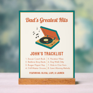 Retro Vaderdag "Dad's Greatest Hits" Aangepast Acryl Bord