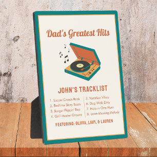 Retro Vaderdag "Dad's Greatest Hits" Aangepast Fotoplaat