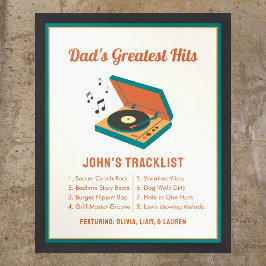 Retro Vaderdag "Dad's Greatest Hits" Aangepast Poster