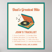 Retro Vaderdag "Dad's Greatest Hits" Aangepast Poster (Voorkant)