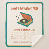 Retro Vaderdag "Dad's Greatest Hits" Aangepast Sherpa Deken (Voorkant)