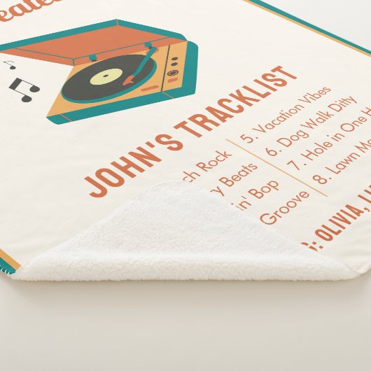 Retro Vaderdag "Dad's Greatest Hits" Aangepast Sherpa Deken (3/4)