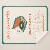 Retro Vaderdag "Dad's Greatest Hits" Aangepast Sherpa Deken (Voorkant (horizontaal))