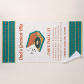 Retro Vaderdag "Dad's Greatest Hits" Aangepast Strandlaken (Voorkant)