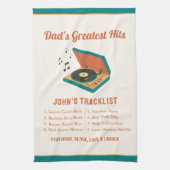 Retro Vaderdag "Dad's Greatest Hits" Aangepast Theedoek (Verticaal)