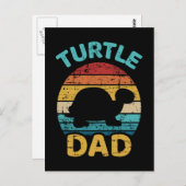 retro vaderdag geschenk van Turtle dad Briefkaart (Voorkant / Achterkant)