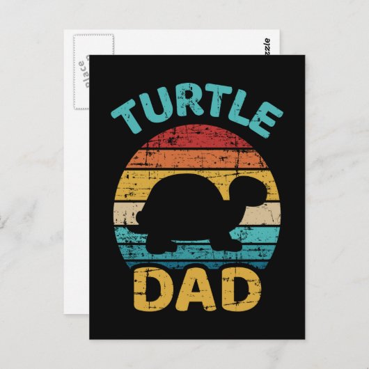 retro vaderdag geschenk van Turtle dad Briefkaart (Voorkant / Achterkant)