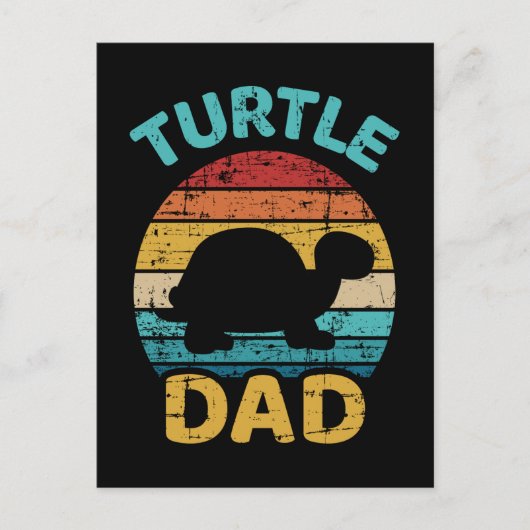 retro vaderdag geschenk van Turtle dad Briefkaart (Voorkant)