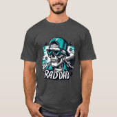 Retro Vaderdag Grappig Rad Papa Skelet T-shirt (Voorkant)