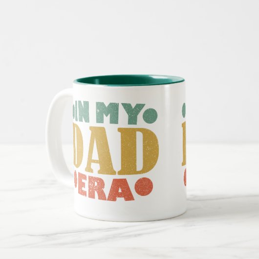 Retro  Vaderdag in mijn vader tijdperk Tweekleurige Koffiemok (Voorkant links)