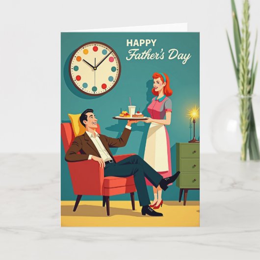 Retro Vaderdag Liefde Kaart (Voorkant)