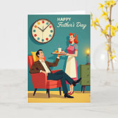 Retro Vaderdag Liefde Kaart (Gele Bloem)