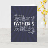 Retro Vaderdag Navy Blue Sunburst Kaart (Gele Bloem)