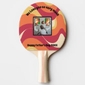 Retro Vaderdag psychedelisch patroon met foto Tafeltennisbatje (Achterkant)