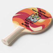 Retro Vaderdag psychedelisch patroon met foto Tafeltennisbatje (Voorkant Gekanteld)