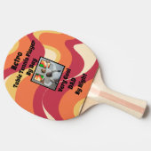 Retro Vaderdag psychedelisch patroon met foto Tafeltennisbatje (Zijkant)