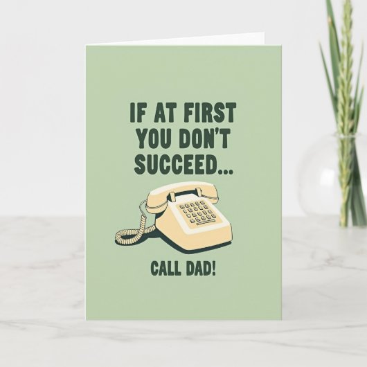 Retro Vaderdag Telefoonkaart Kaart (Voorkant)