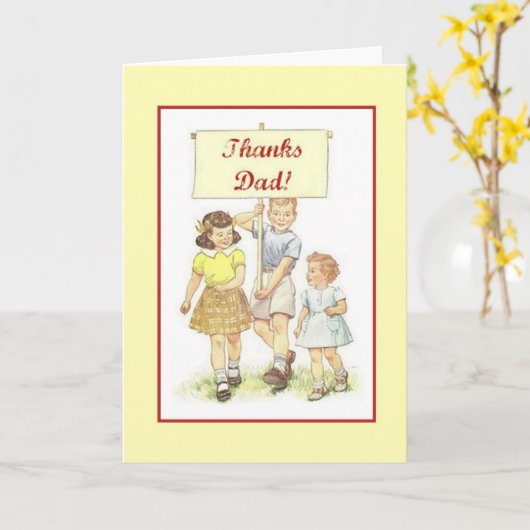 Retro-Vaderdag-Wenskaart Kaart (Gele Bloem)