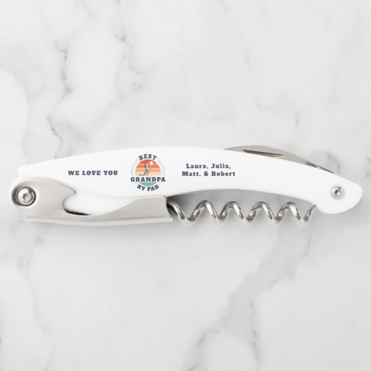 Retro vaders dag Beste opa, Par Golf, aangepast Kurkentrekker (Voorkant)