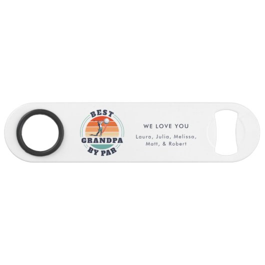Retro vaders dag Beste opa, Par Golf, aangepast Speed Flessenopener (Voorkant (Horizontaal))