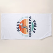 Retro vaders dag Beste opa, Par Golf, aangepast Strandlaken (Voorkant)