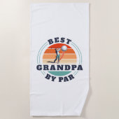 Retro vaders dag Beste opa, Par Golf, aangepast Strandlaken (Voorkant)