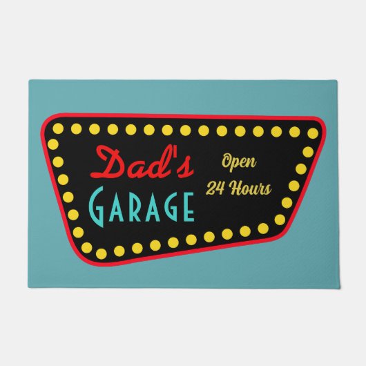Retro vaders garage bord deurmat (Voorkant)