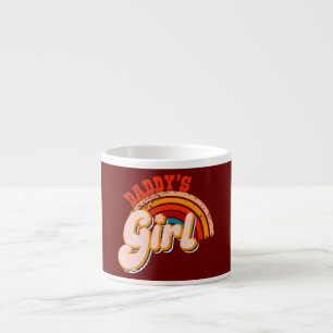 Retro vaders meisje vrouwen tiener regenboog trots espresso kop