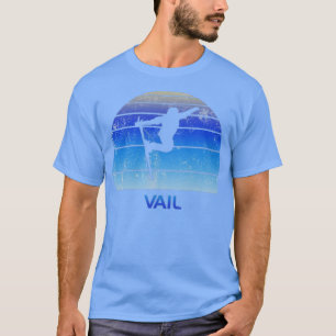 Retro Vail Ski Fan Skier Gift Skiing  Cool T-shirt
