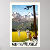 Retro Vail Valley Golfing Travel Poster (Voorkant)