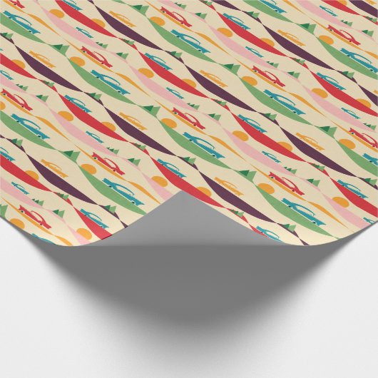 retro vakanbeige cadeaupapier (Hoek)